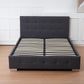 The Oslo Grey Linen Tufted Ottoman Bed