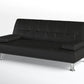 Jace Black Leather 3 Seat Sofa Bed Set
