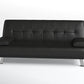 Jace Black Leather 3 Seat Sofa Bed Set
