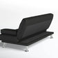 Jace Black Leather 3 Seat Sofa Bed Set
